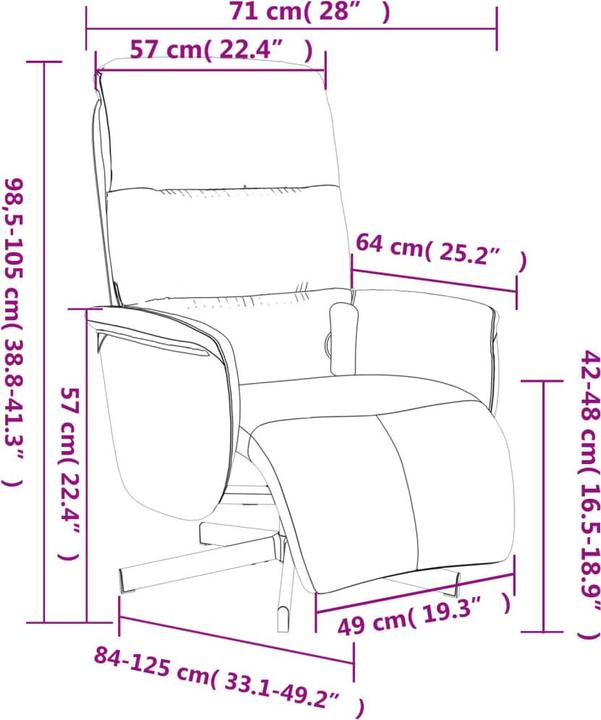 Immagine prodotto VidaXL Sedia da massaggio con poggiapiedi in tessuto blu,Colore: Blu,Materiale