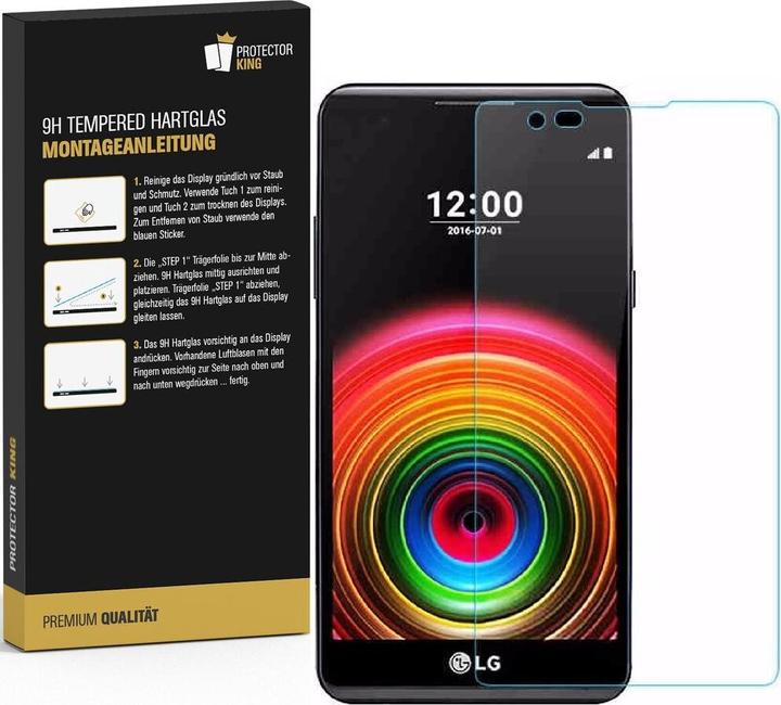 Produktbild Protectorking 1x echtes Tempered 9H Panzerhartglas 3D KLAR (1 Stück, LG X Power)