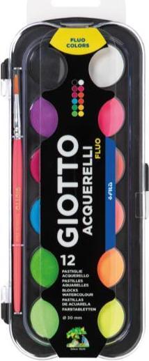 Image du produit Giotto Acquerelli Fluo Farben 12 Farben (Couleurs mélangées)