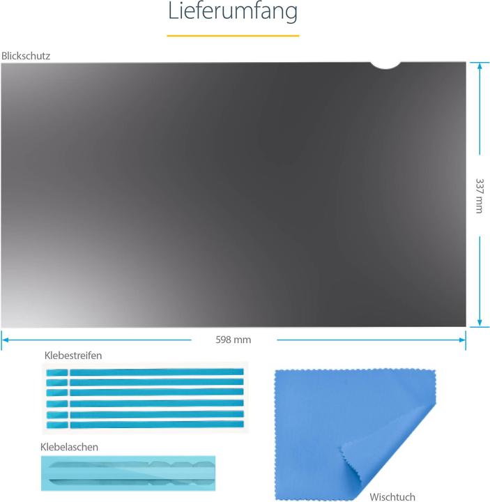 Actual product image StarTech .com Monitor Privacy Screen for 68,60cm (27") Display (27", 16 : 9)