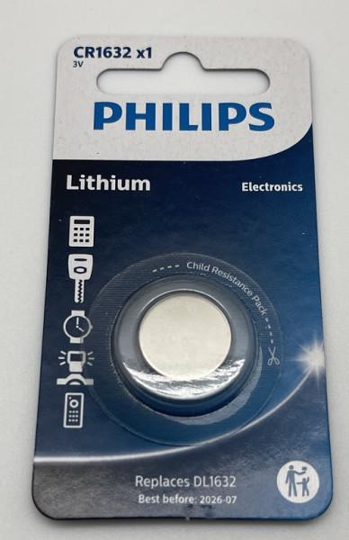 Image du produit Philips Lithium, DL1632, 3V, pack de 1, y compris VEG (1 pcs, CR1632, 120 mAh)