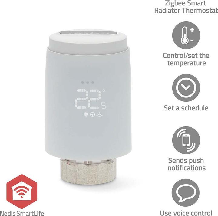 Immagine prodotto Nedis Controllo del radiatore SmartLife | Zigbee 3.0 | A batteria | LED | Android™ / IOS