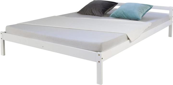 Produktbild Jamb Holzbett Jugendbett 140x200cm Weiss (140 x 200 cm)