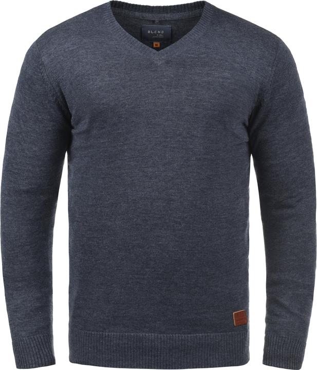 Actual product image Blend Lasse Men's Jumper Knit Pullover With V-Neck Flecked (XXL)