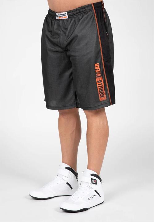 Gorilla Wear Wallace Mesh Shorts Grau/Orange (S/M)