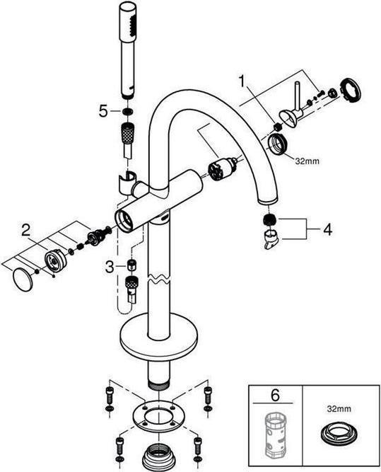Produktbild Grohe Atrio Einhand-Wannenbatterie für Bodenmontage