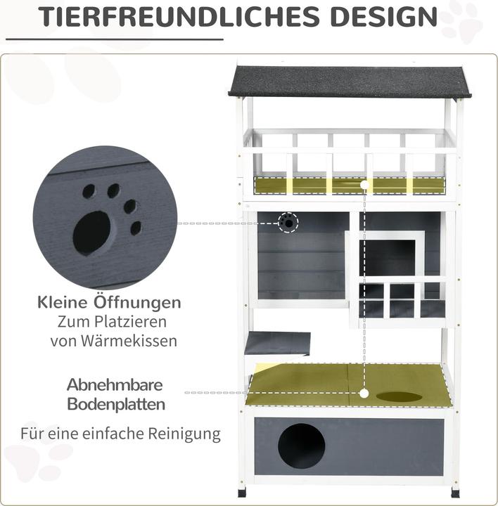 Produktbild PawHut Katzenhaus 4-stöckig (Katze)