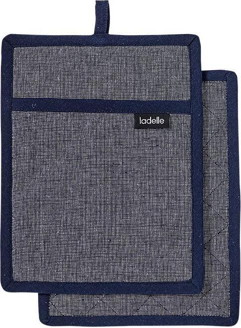 Ladelle 2er-Set recycelte Topflappen Eco Navy 19 x 24 cm (Recycelte Baumwolle & Polyester)