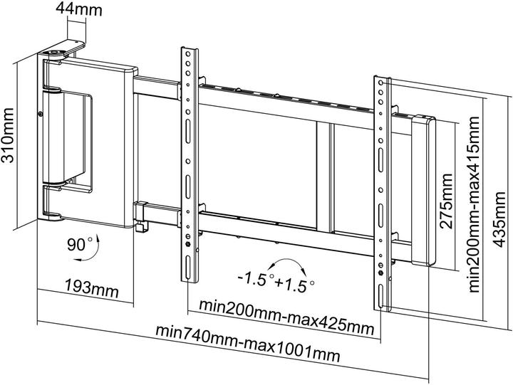 Immagine prodotto Multibrackets Supporto a parete motorizzato (Muro, 55", 30 kg)