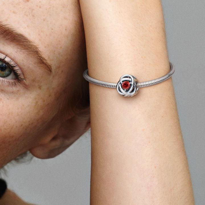 Produktbild Pandora Juli Geburtsstein Wahres Rot Ewigkeitskreis Charm (Sterling Silber 925)