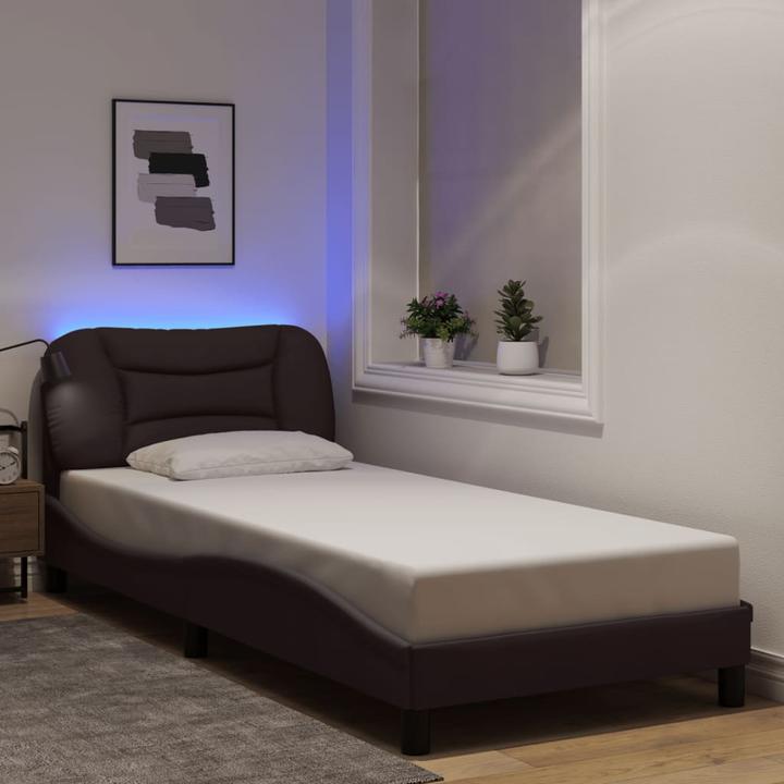 Produktbild VidaXL Bettgestell mit LED Stoff (90 x 190 cm)