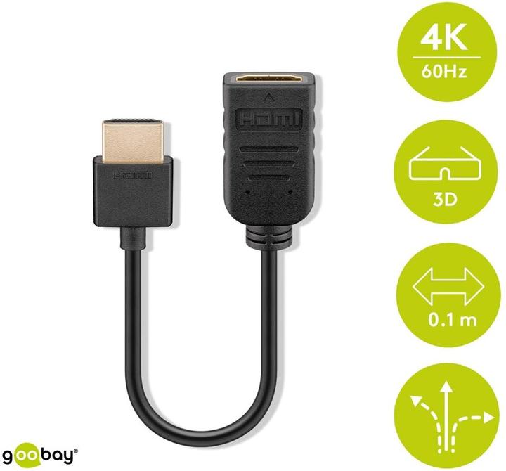 Actual product image clicktronic HDMI™ Flex Adapter, Black, 0.1 m (0.10 m, HDMI)