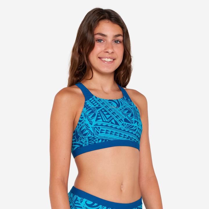 Image du produit Nabaiji Haut de maillot de bain natation Fille - 500 Kamyleon fatu bleu turquoise