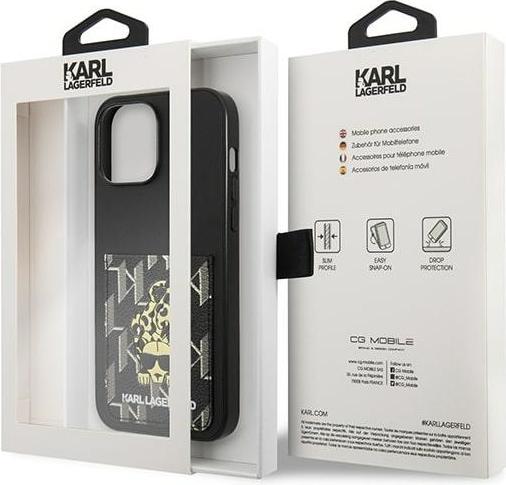 Actual product image Karl Lagerfeld KLHCP13XCANCNK iPhone 13 Pro Max 6.7" hardcase czarny/black Karlimals Cardslot (Apple iPhone 13 Pro Max)