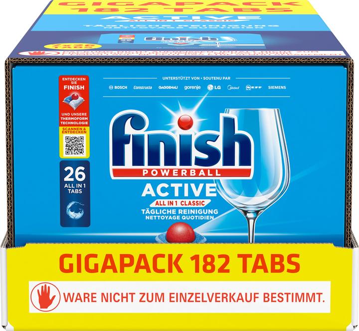 Image du produit Finish Tout en un (Tabs, 182 Cycles de lavage)