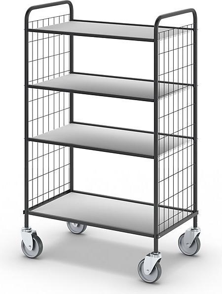 Ebinger Büro-Etagenwagen, LxBxH 830x510x1325 mm, 4 Etagen (150 kg)