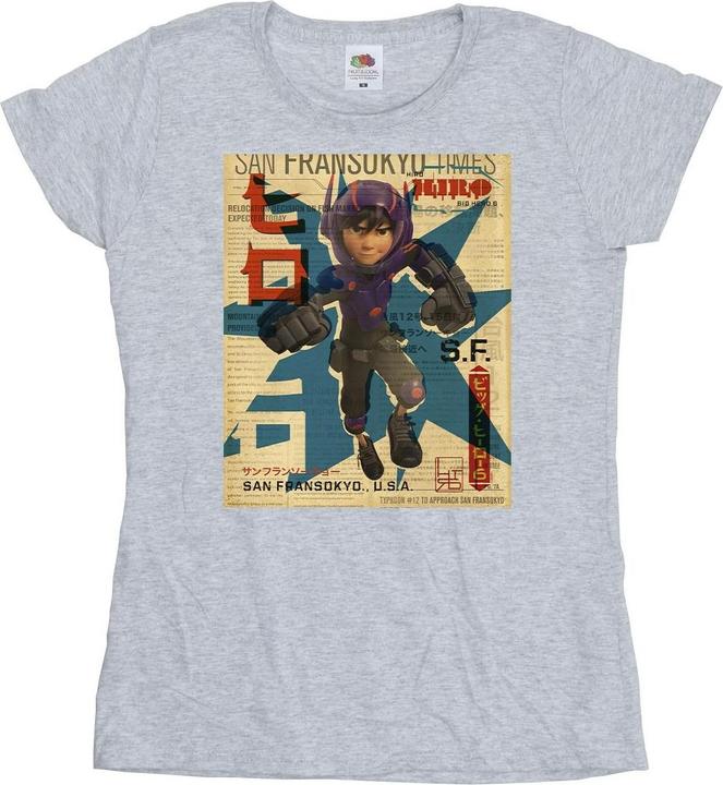 Disney Big Hero 6 Baymax Hiro Newspaper TShirt (M)