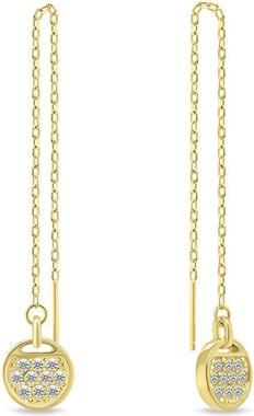 Brilio Silver - Stylish long chain earrings EA698Y