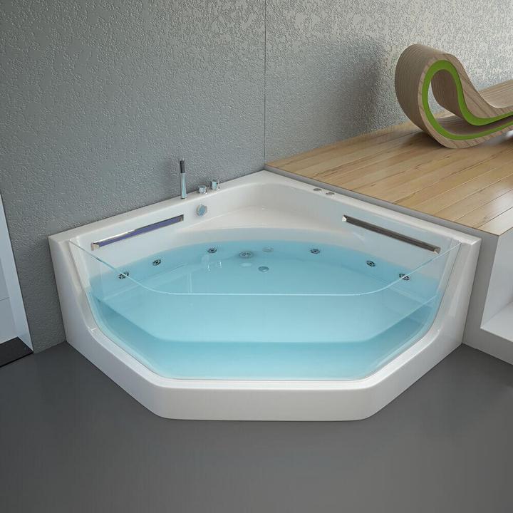 Actual product image Home Deluxe Whirlpool bath INFINITY XL coloured light therapy - 150x150x55cm (150 cm, 150 cm)