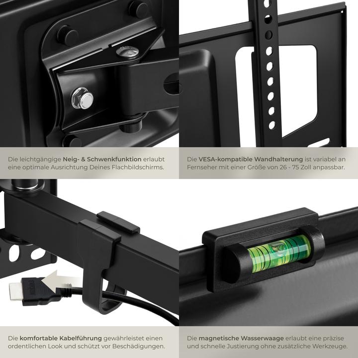 Actual product image tectake TV wall mount (Wall, 55", 50 kg)