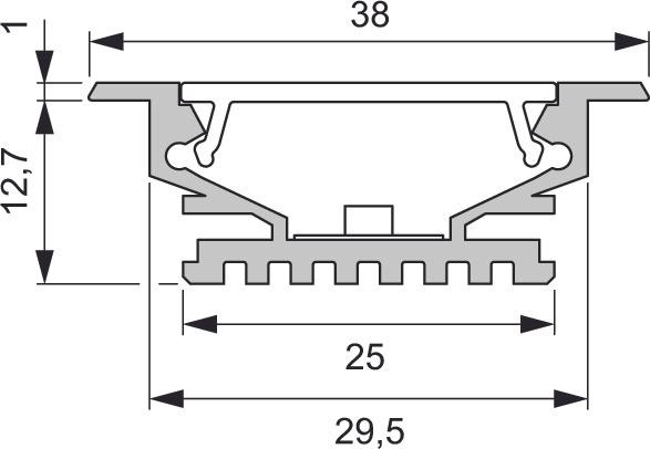 Produktbild L&S LED Einbauprofile Manila Plus ohne Lichtblende