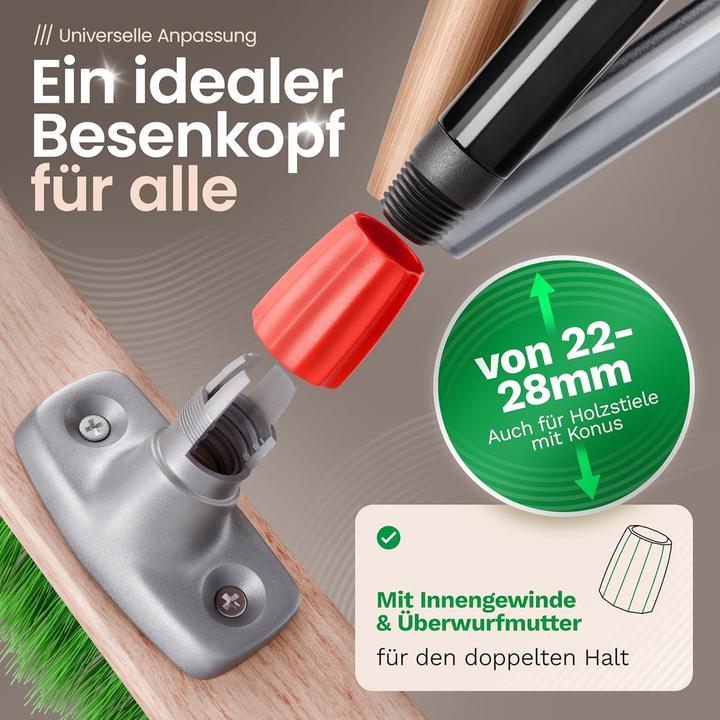 Produktbild Novaliv Gartenbesen Elaston 40 cm Besenkopf Elaston Borsten Ideal als Besen draussen Strassenbesen Har (1 Stk.)