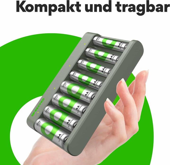 Produktbild GP Batteries E821 (9 Stk., AA, AAA, 2600 mAh, Ladegerät inkl. Akku)