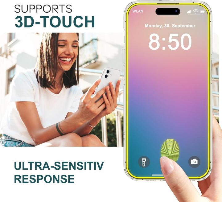Immagine prodotto Nalia 2x vetro protettivo e 1x sagoma (2 Pezzo/i, Apple iPhone 16 Pro)