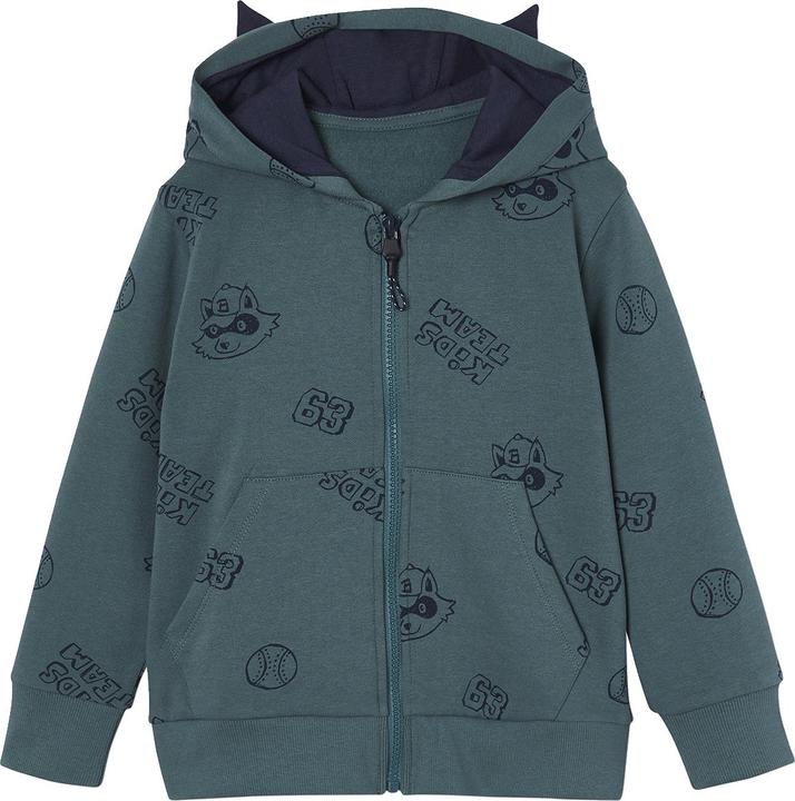Actual product image Vertbaudet Boys' hooded sweat jacket with ears and recycled polyester (92)