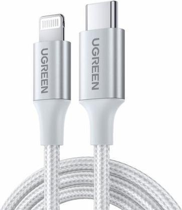 Immagine prodotto Ugreen USB-C to Lightning Cable Aluminum Shell Braided 1m Silver (1 m)