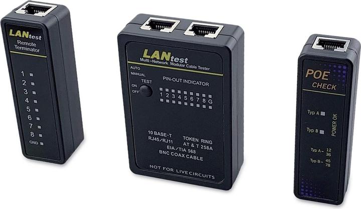 Actual product image equip Cable tester network f. /RJ11/RJ12/BNC cable bw