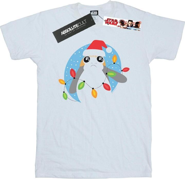 Star Wars The Last Jedi Porg Christmas Lights TShirt Jungen
