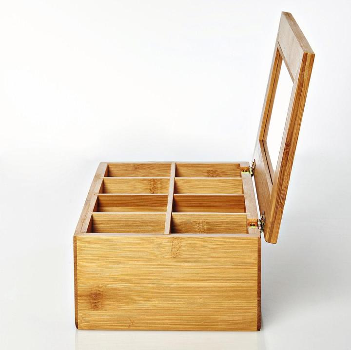 Image du produit Lumaland Teebeutel-Box 28 x 16 x 9 cm Bambus, China, 8 Fächer