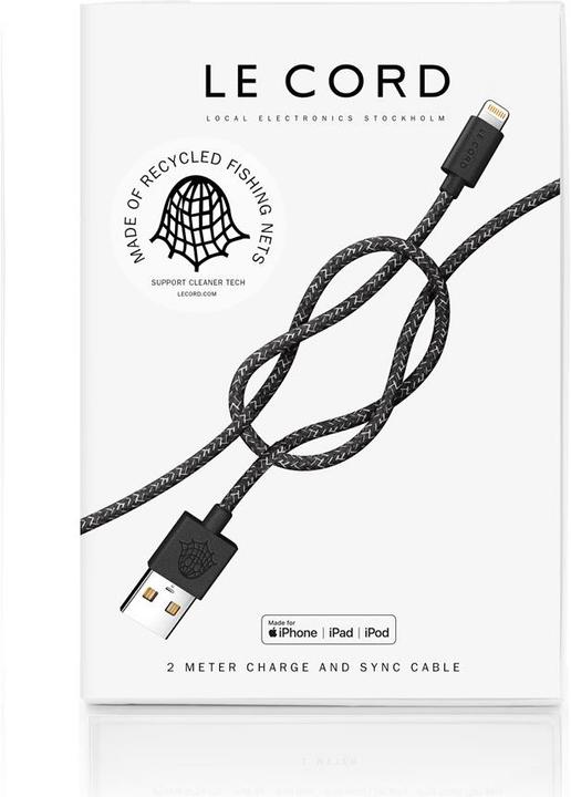 Actual product image Le Cord Ghost Net Black (2 m, USB 2.0)
