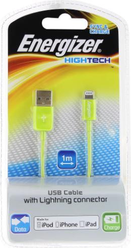 Produktbild Energizer LCAEHUSYIPGR2 Lightning Connector Datenkabel für Apple iPhone 5 grün (1 m, USB 2.0)