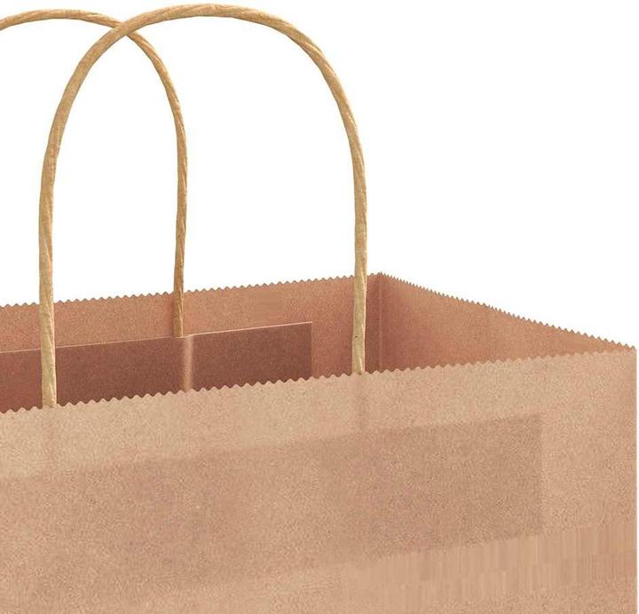 Immagine prodotto VidaXL Sacchetti di carta kraft 50 pezzi con manico marrone 18x8x22 cm (Borsa da regalo, 50 x)