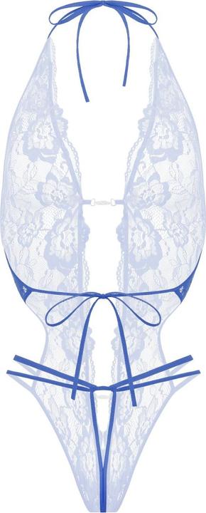 Image du produit Christine Le Duc Spitze Body mit offenem Schritt Renee blau (S, M)