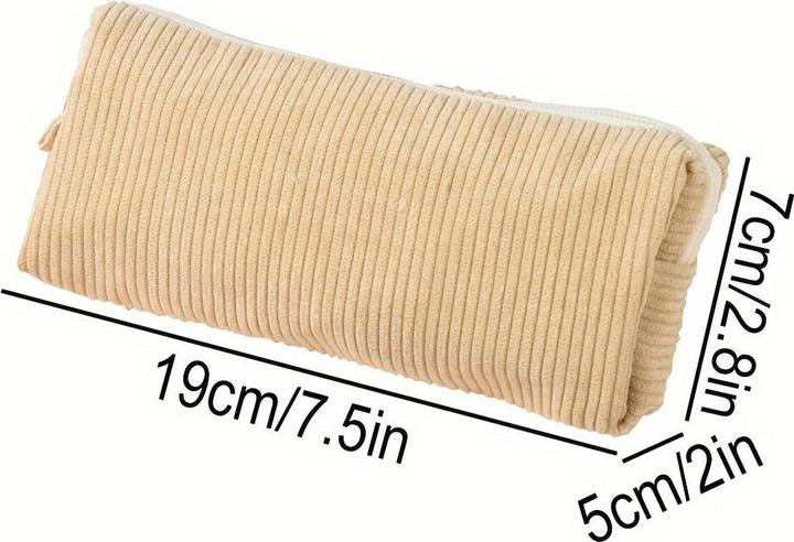 Produktbild Only-Bags.Store Vintage Corduroy Pencil Case - einlagig, einfarbig, einfaches Design für Büro & Klassenzimmer