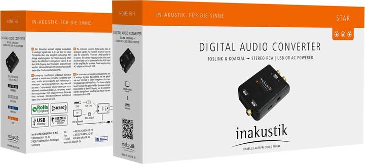 Immagine prodotto Inakustik Convertitore Audio Stella (Digitale -> Analogico)