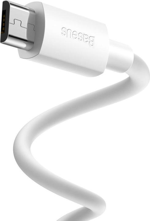 Image du produit Baseus Simple Wisdom Data Cable Kit USB to Micro 2.1A (2PCS/Set) 1.5m White (1.50 m)