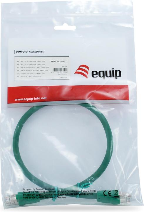 Immagine prodotto equip RJ-45 - RJ-45, M/M S/FTP, 24AWG PoE++, LSZH (S/FTP, CAT8.1, 0.50 m)