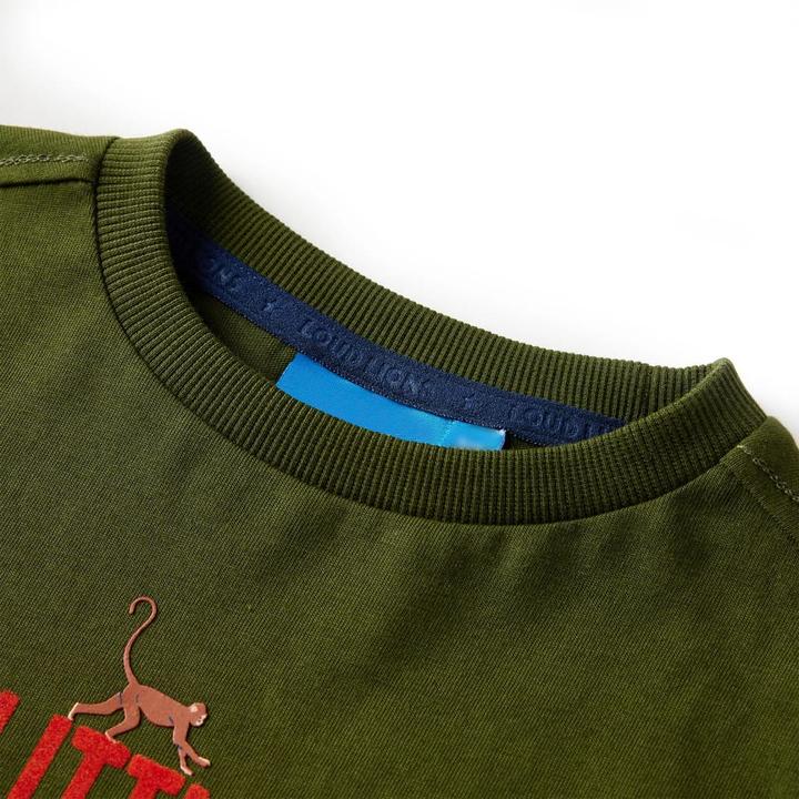 Immagine prodotto VidaXL Camicia da bambino a maniche lunghe color kaki scuro 140,Materiale: 100 (140)