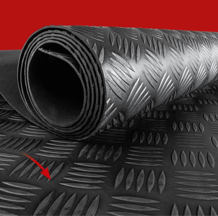 Produktbild Walser Gummimatte Odin, zuschneidbare Meterware geriffelt 10x1 m schwarz