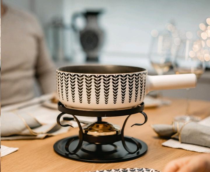 Immagine prodotto Kadastar Fonduta Caquelon Foglie Ø 22 cm, Bianco (2 l)