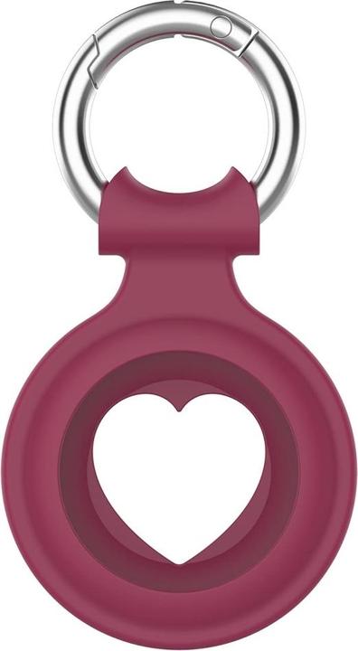 Screenguard Apple Airtag Liquid Silikon Heart Case mit Anhänger