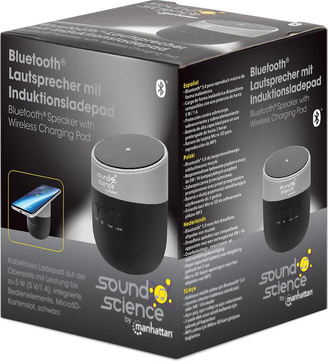 Produktbild Manhattan Sound Science Bluetooth®-Lautsprecher mit Induktionsladepad (3 h, Batteriebetrieb)