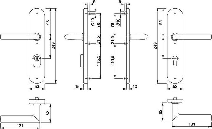 Actual product image Hoppe Protective fitting F69 (Door handle)