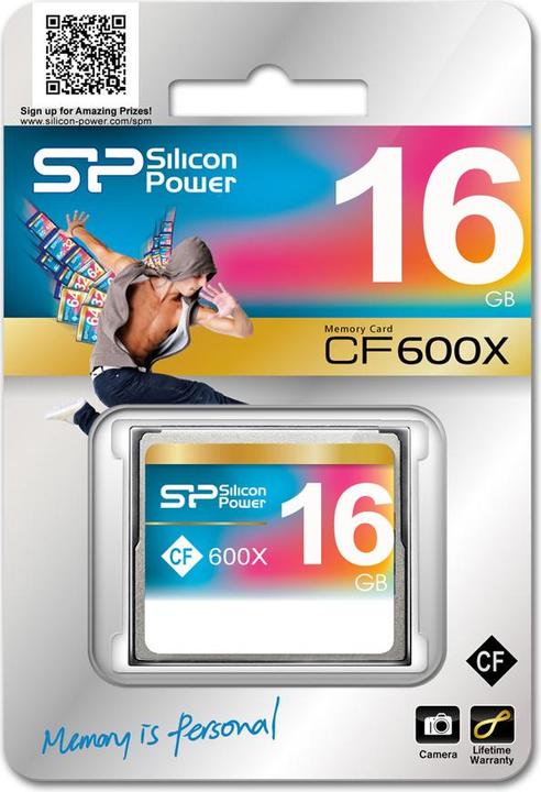 Produktbild Silicon Power 16GB 600x CF Read up to 90MB/s ATA interface PIO mode 6 MWDMA 4 UDMA 6 ECC function Re (16 GB, CF)