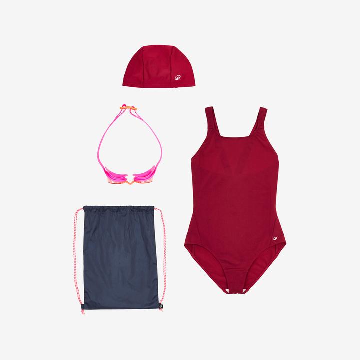 Nabaiji Schwimm-Set Mädchen - 100 lila (10, 11, 12)