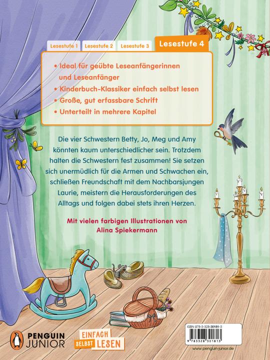Produktbild Penguin JUNIOR – Einfach selbst lesen: Kinderbuchklassiker – Betty und ihre Schwestern (Deutsch, Karen Christine Angermayer, Louisa May Alcott, 2024)